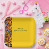 ブライト離れ金ゴールド感謝祭の友情 ペーパープレート (パーティー)