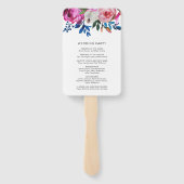 ブライト鮮やかピンクフローラモダン結婚式 プログラム ハンドファン (裏面)