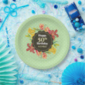 ブライト鮮やか春の花リース誕生日 ペーパープレート (パーティー)