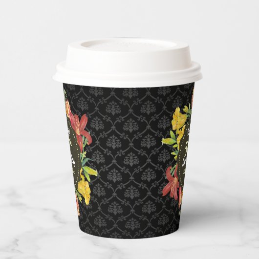 ブライト鮮やか春の花リース誕生日 紙コップ (左)