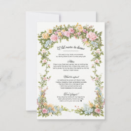 ブライト鮮やか花模様ブライダルシャワー詳細カード