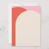 ブライト70sスタイルピンク&バーンドオレンジブライダルシャワー 招待状 (裏面)