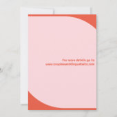 ブライト70sスタイルレトロピンク&オレンジ結婚はっきりしたズ 招待状 (裏面)