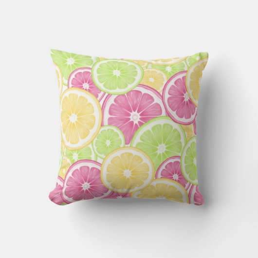 ブライト&おもしろいシトラスポップ・アートのサマー装飾用クッション クッション (正面)