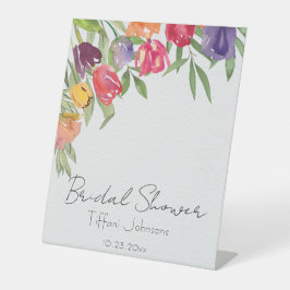 ブライト&おもしろいチューリップブライダルシャワー 台座サイン