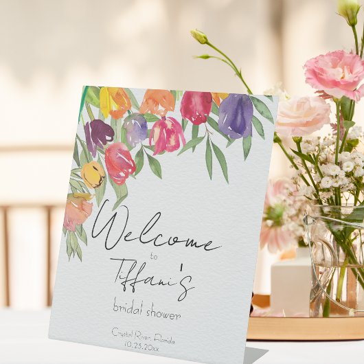 ブライト&おもしろいチューリップブライダルシャワー 台座サイン