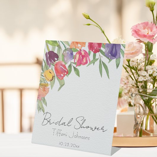 ブライト&おもしろいチューリップブライダルシャワー 台座サイン