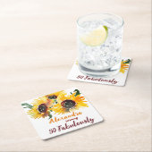 ブライト&はっきりしたひまわり水の色素晴らしい50 スクエアペーパーコースター (インサイチュ)