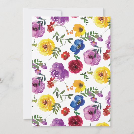 ブライト&はっきりしたフローラリース写真卒業パーティー 招待状 (裏面)