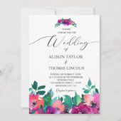 ブライト&はっきりした花模様カラフル招待状 招待状 (正面)