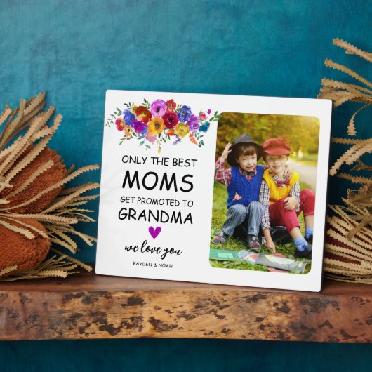 ブライト&はっきりした花模様「おばあちゃんに昇進」写真 フォトプラーク (側面)