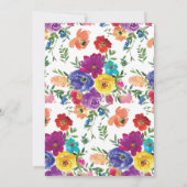 ブライト&はっきりした花模様Sweet sixteen16誕生日 招待状 (裏面)