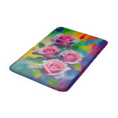 ブライト&インギはっきりしたリッシュガーデンカラフルピンクローズ バスマット (アングル)