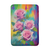 ブライト&インギはっきりしたリッシュガーデンカラフルピンクローズ バスマット (正面縦)