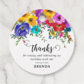 ブライト&ウォーはっきりしたタカラーフローラサンキュー誕生日 フェイバータグ (正面)