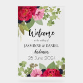 ブライト&カラフルフローラガーデンブーケ結婚ーズ アクリルサイン (正面)