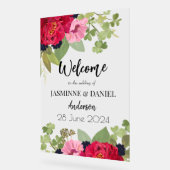 ブライト&カラフルフローラガーデンブーケ結婚ーズ アクリルサイン (傾斜)