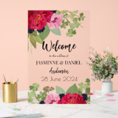 ブライト&カラフルフローラガーデンブーケ結婚ーズ アクリルサイン (ウェディング)