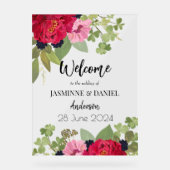 ブライト&カラフルフローラガーデンブーケ結婚ーズ アクリルサイン (正面)