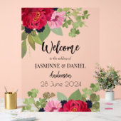 ブライト&カラフルフローラガーデンブーケ結婚ーズ アクリルサイン (ウェディング)