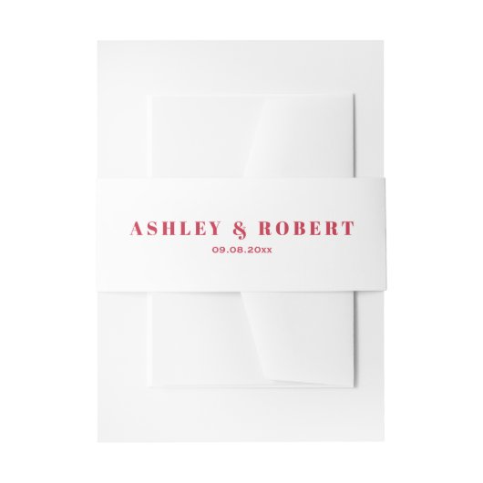 ブライト&カラフルフローラ新しいピンク結婚ズ 招待状ベリーバンド (正面例)