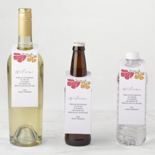 ブライト&カラフルホテルゲスト結婚ズウェルカム ボトルネックタグ