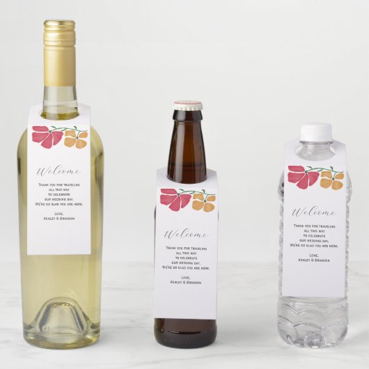 ブライト&カラフルホテルゲスト結婚ズウェルカム ボトルネックタグ (インサイチュ)