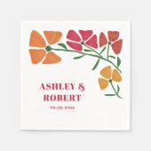 ブライト&カラフル新しいフローラウェディングレセプション スタンダードカクテルナプキン (正面)