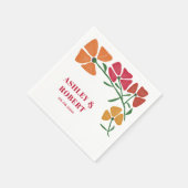 ブライト&カラフル新しいフローラウェディングレセプション スタンダードカクテルナプキン (角)