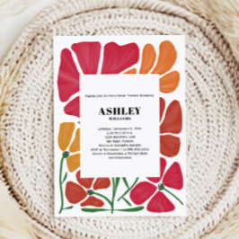 ブライト&カラフル新しいフローラブライダルシャワー 招待状