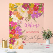 ブライト&ガーデンカラフルフローラブライダルシャワー アクリルサイン (ウェディング)