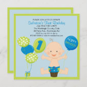 ブライト·スマッシュケーキボーイズ初の誕生日招待状 招待状 (正面/裏面)