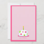 ブライト·スマッシュケーキ·ガールズ·ファースト·誕生日招待状 招待状 (裏面)