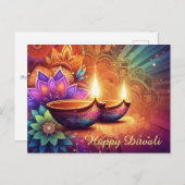 ブライト&ハッカラフルトディワリフェスティバルオブライト シーズンポストカード (正面/裏面)