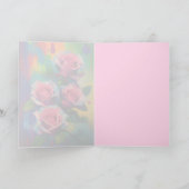 ブライト&ピはっきりしたンクカラフル春バラ誕生日 カード (内部)