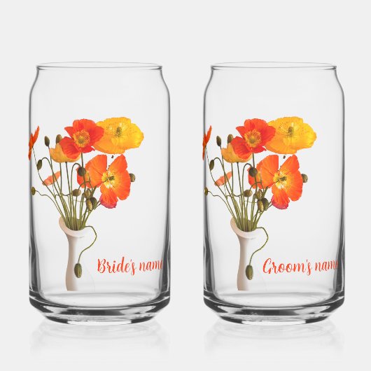 ブライト・ポピー結婚の贈り物 ガラス缶 (正面)