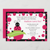 ブライト&ラデはっきりしたィバグ誕生日招待状 招待状 (正面/裏面)