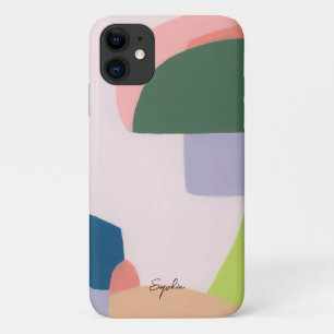 ブライト ワンダー 3 カラフル アブストラクト アート オーダーメイド ネーム iPhone 11 ケース