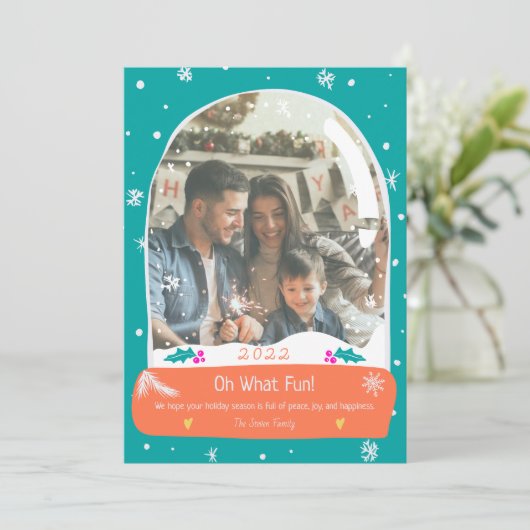 ブライトOhどのようなおもしろいフォトスノーグローブイラストレーション シーズンカード (スタンド正面)