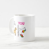 ブライドおもしろいス結婚メイド・ユニコーン コーヒーマグカップ (正面左)