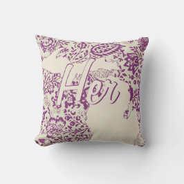 ブライドの州ミシガンパープル&ベージュフローラ ランバークッション