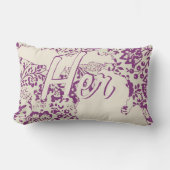 ブライドの州ミシガンパープル&ベージュフローラ ランバークッション (正面)