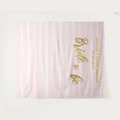 ブライドへピンクのブライダルストライプボホシック タペストリー (正面(横))