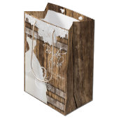 ブライドへ – ウッドバ素朴レルアンドレースデザイン ミディアムペーパーバッグ (正面アングル)