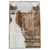 ブライドへ – ウッドバ素朴レルアンドレースデザイン ミディアムペーパーバッグ (正面)