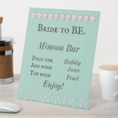 ブライドへBEティール（緑がかった色）ブルーパールブライダルシャワーミモサ 台座サイン (インサイチュ)