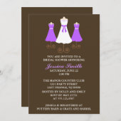 ブライドアンドブライダルパーティゴーンズウェディングシャワー 招待状 (正面/裏面)