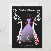 ブライドインブラックバックグラウンドブライダルシャワー招待状 招待状 (正面)