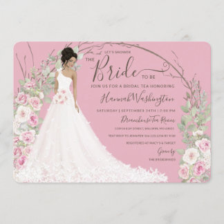 ブライドインホワイトドレスブライダルティーシャワー 招待状