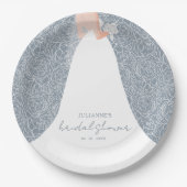 ブライドエレガントオンダスティーブルーブライダルシャワー ペーパープレート (正面)